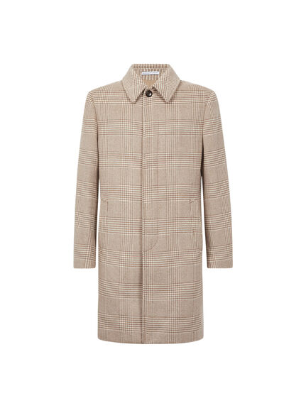 Bellagio Wool Check Mid Length Coat